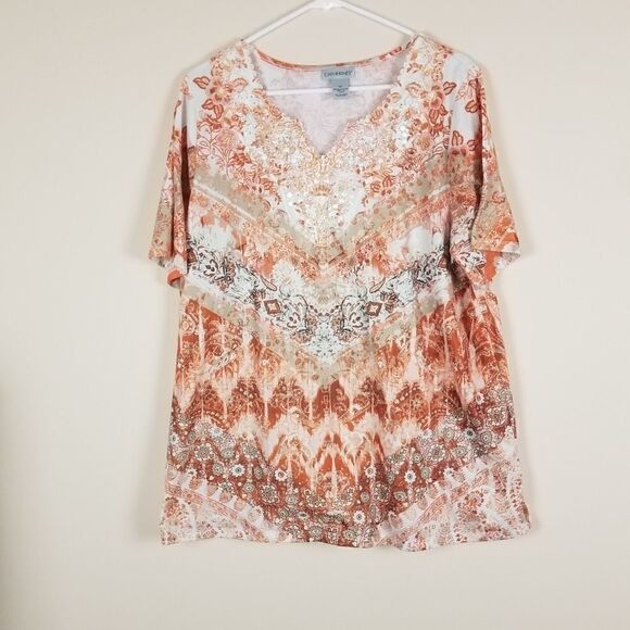 Catherines Printed Top 0X   - Picture 1 of 5